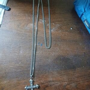 Abercrombie & Fitch Silver Cross Necklace